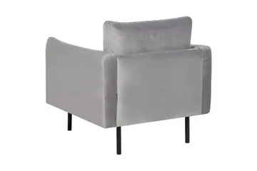 Soffgrupp med fotpall Vinterbro Grå/svart, Sammet - Grå/svart, Sammet - Möbler - Vardagsrum - Soffgrupper