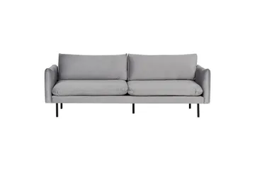 Soffgrupp med fotpall Vinterbro Grå/svart, Sammet - Grå/svart, Sammet - Möbler - Vardagsrum - Soffgrupper