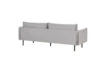 Soffgrupp med fotpall Vinterbro Grå/svart, Sammet - Grå/svart, Sammet - Möbler - Vardagsrum - Soffgrupper