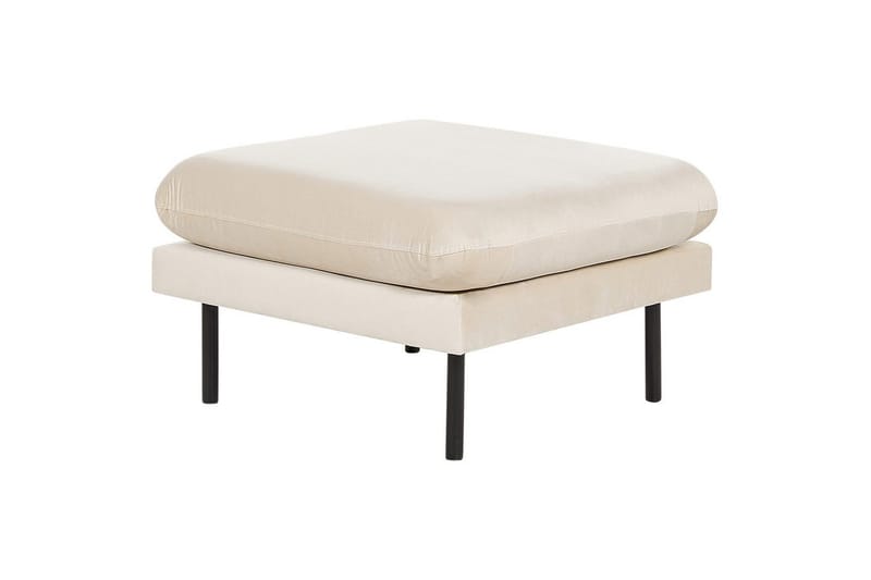 Soffgrupp med fotpall Vinterbro Ljusbeige/svart, Sammet - Ljusbeige/svart, Sammet - Möbler - Vardagsrum - Soffgrupper