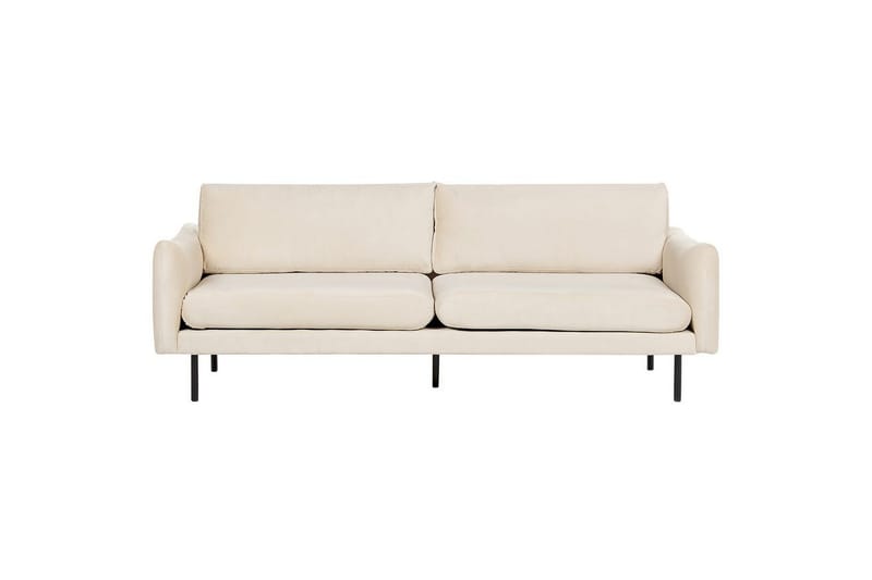 Soffgrupp med fotpall Vinterbro Ljusbeige/svart, Sammet - Ljusbeige/svart, Sammet - Möbler - Vardagsrum - Soffgrupper