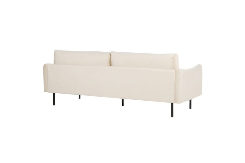 Soffgrupp med fotpall Vinterbro Ljusbeige/svart, Sammet - Ljusbeige/svart, Sammet - Möbler - Vardagsrum - Soffgrupper