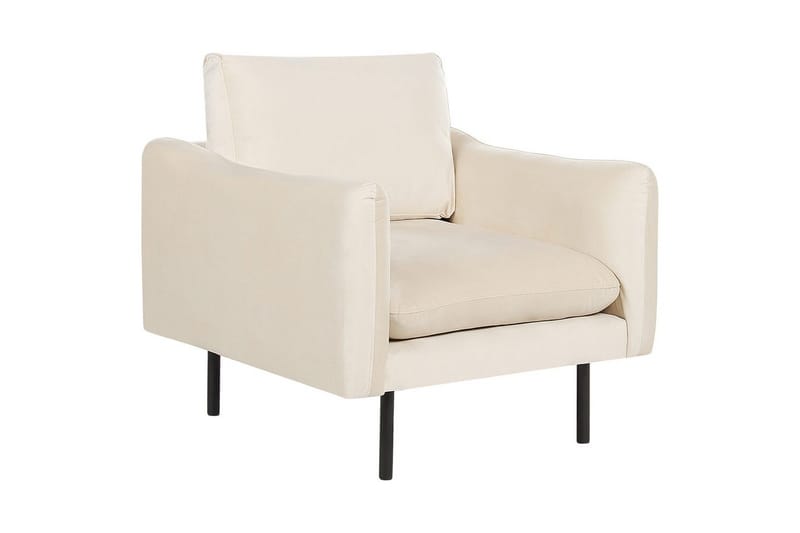 Soffgrupp med fotpall Vinterbro Ljusbeige/svart, Sammet - Ljusbeige/svart, Sammet - Möbler - Vardagsrum - Soffgrupper