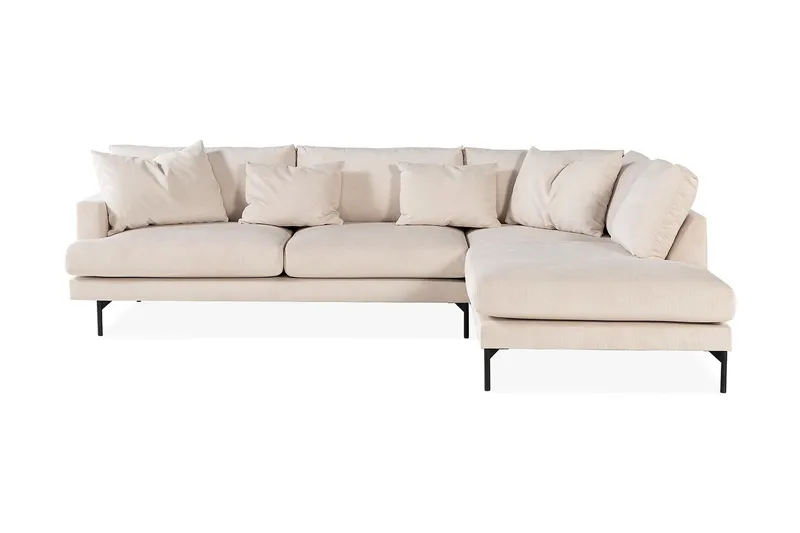 Menard Soffgrupp 4-sits Högervänd L-formad Schäslongsoffa + Stor Fåtölj i Manchester - Beige - Möbler - Vardagsrum - Soffgrupper