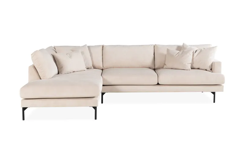Menard Soffgrupp 4-sits Vänstervänd L-formad Schäslongsoffa + Stor Fåtölj i Manchester - Beige - Möbler - Vardagsrum - Soffgrupper