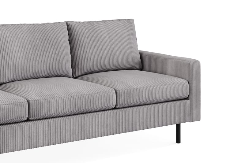 Peppe Soffgrupp 3-sits Soffa + Fåtölj + Fotpall i Manchester - Grå - Möbler - Vardagsrum - Soffgrupper