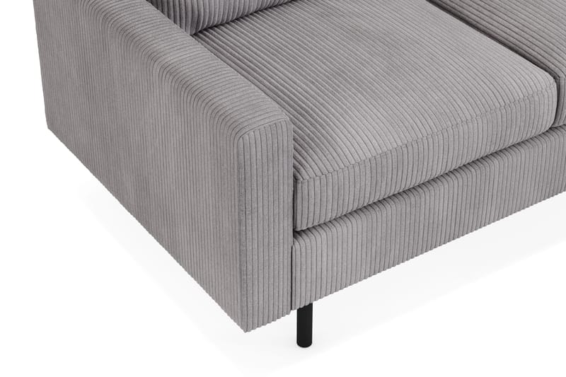 Peppe Soffgrupp 3-sits Soffa + Fåtölj + Fotpall i Manchester - Grå - Möbler - Vardagsrum - Soffgrupper