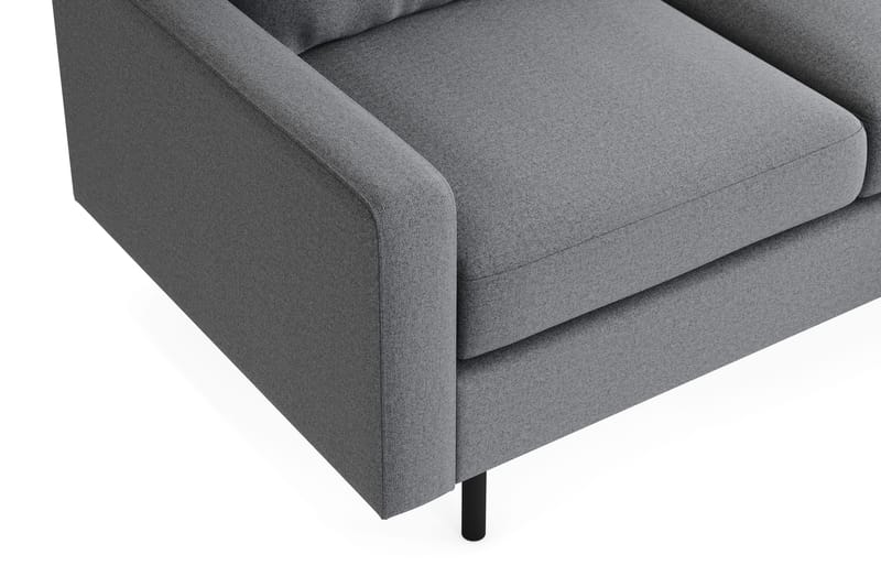 Peppe Soffgrupp 3-sits Soffa + Fåtölj + Fotpall i Tyg - Ljusgrå - Möbler - Vardagsrum - Soffgrupper