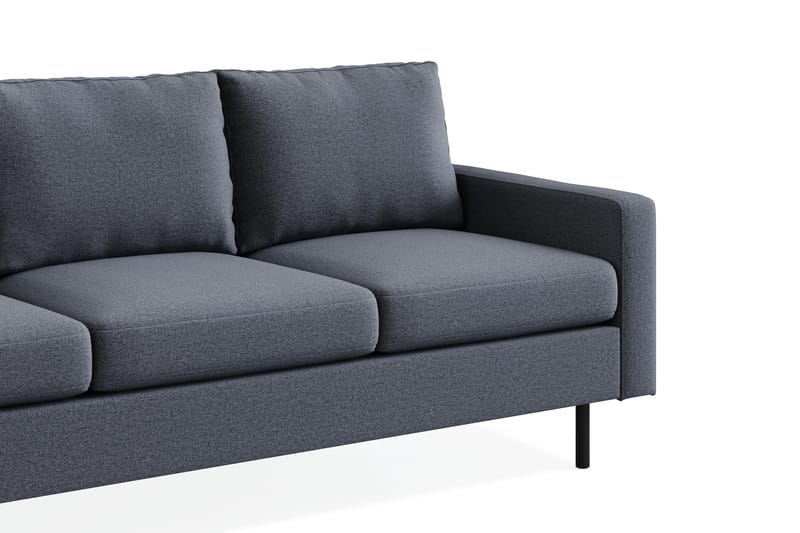 Peppe Soffgrupp 3-sits Soffa + Fåtölj + Fotpall i Tyg - Mörkgrå - Möbler - Vardagsrum - Soffgrupper