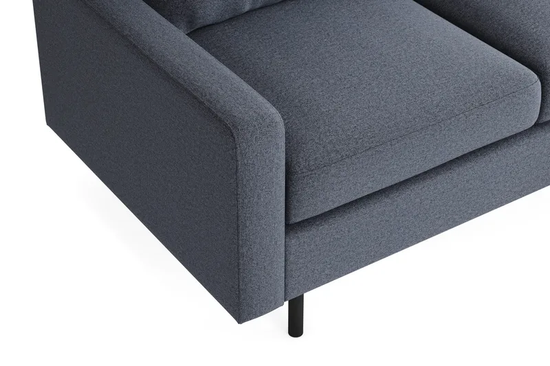 Peppe Soffgrupp 3-sits Soffa + Fåtölj + Fotpall i Tyg - Mörkgrå - Möbler - Vardagsrum - Soffgrupper