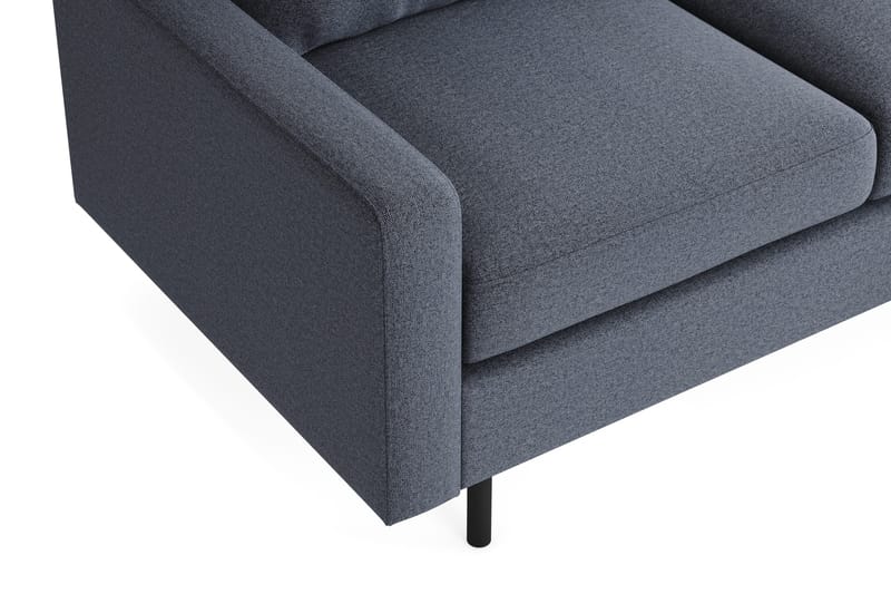 Peppe Soffgrupp 3-sits Soffa + Fåtölj + Fotpall i Tyg - Mörkgrå - Möbler - Vardagsrum - Soffgrupper