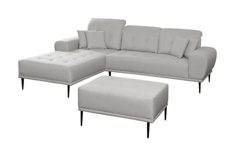 Rapale Soffgrupp Vänster med Fotpall, Grå