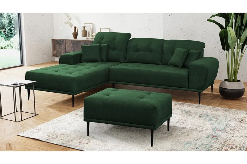 Rapale Soffgrupp Vänster med Fotpall - Grön - Möbler - Vardagsrum - Soffgrupper