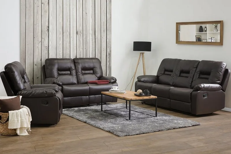 Rovik Soffgrupp 2-Sits+3-Sits+Fåtölj - Brun - Möbler - Vardagsrum - Soffor - Reclinersoffor & Biosoffor