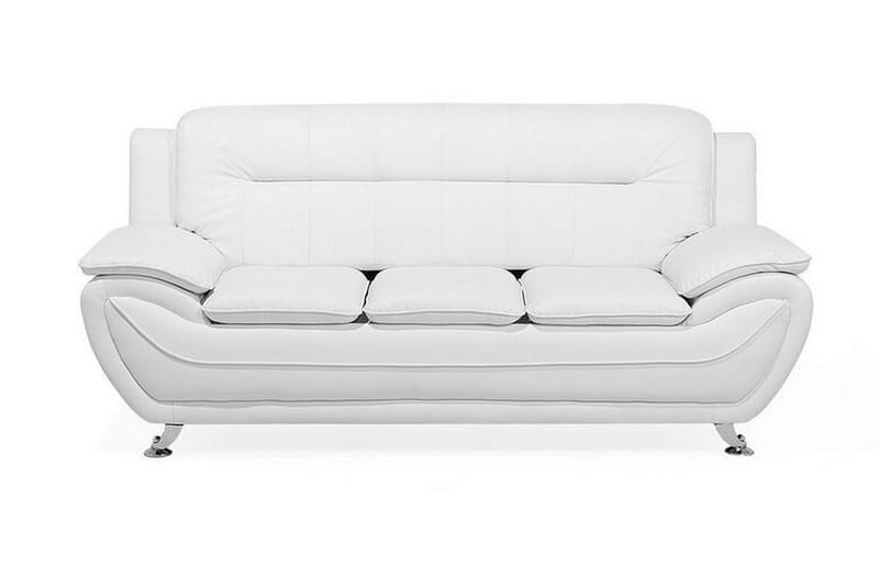 Soffgrupp 2-sits + 3-sits + fåtölj LEIRA - Vit - Möbler - Vardagsrum - Soffgrupper - Soffgrupp 3 2 1