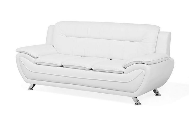 Soffgrupp 2-sits + 3-sits + fåtölj LEIRA - Vit - Möbler - Vardagsrum - Soffgrupper - Soffgrupp 3 2 1