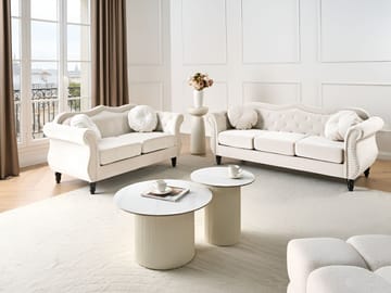 Soffgrupp Skien - Ljusbeige - Möbler - Vardagsrum - Soffgrupper - Chesterfield soffgrupp