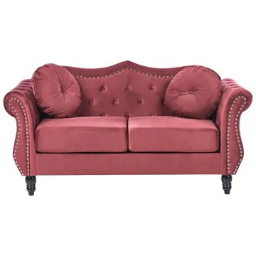 Soffgrupp Skien - Mörkröd - Möbler - Vardagsrum - Soffgrupper - Chesterfield soffgrupp