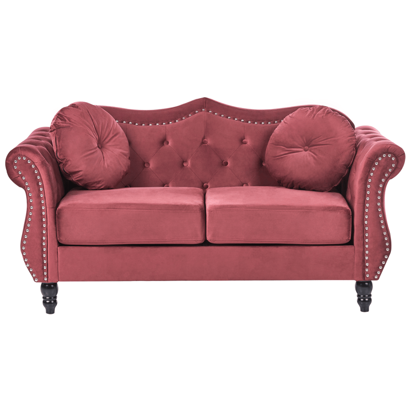 Soffgrupp Skien - Mörkröd - Möbler - Vardagsrum - Soffgrupper - Chesterfield soffgrupp