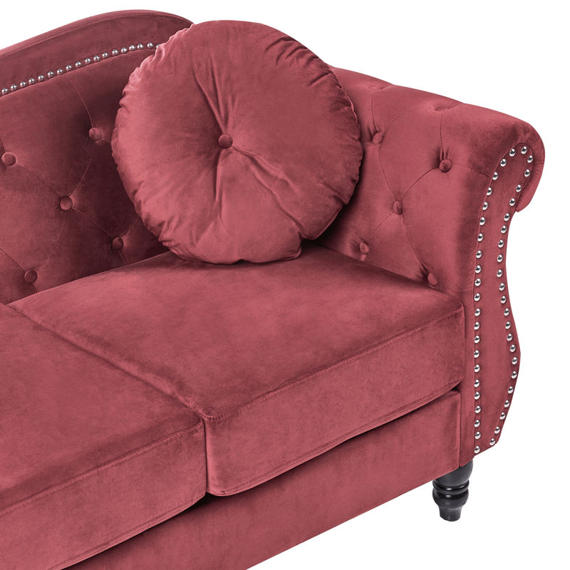 Soffgrupp Skien - Mörkröd - Möbler - Vardagsrum - Soffgrupper - Chesterfield soffgrupp