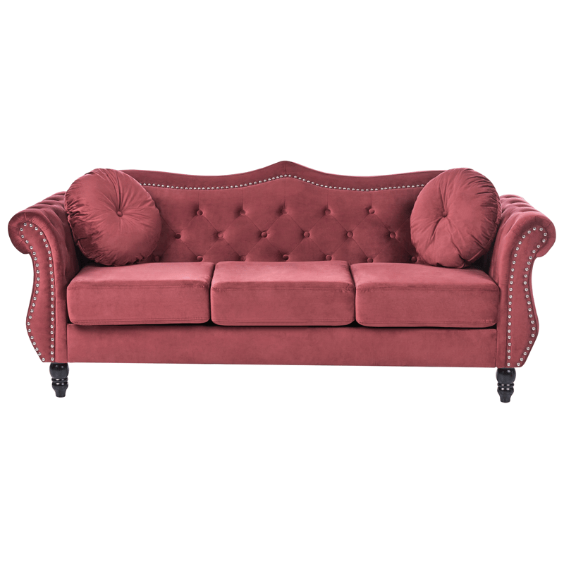 Soffgrupp Skien - Mörkröd - Möbler - Vardagsrum - Soffgrupper - Chesterfield soffgrupp