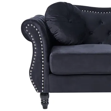Soffgrupp Skien - Svart - Möbler - Vardagsrum - Soffgrupper - Chesterfield soffgrupp