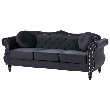 Soffgrupp Skien - Svart - Möbler - Vardagsrum - Soffgrupper - Chesterfield soffgrupp