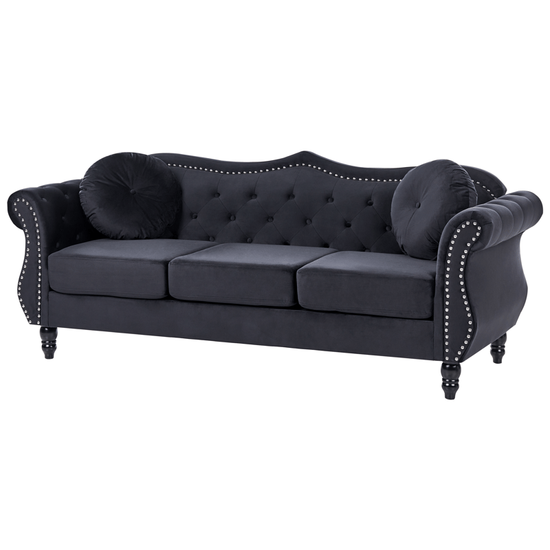 Soffgrupp Skien - Svart - Möbler - Vardagsrum - Soffgrupper - Chesterfield soffgrupp