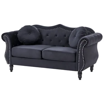 Soffgrupp Skien - Svart - Möbler - Vardagsrum - Soffgrupper - Chesterfield soffgrupp