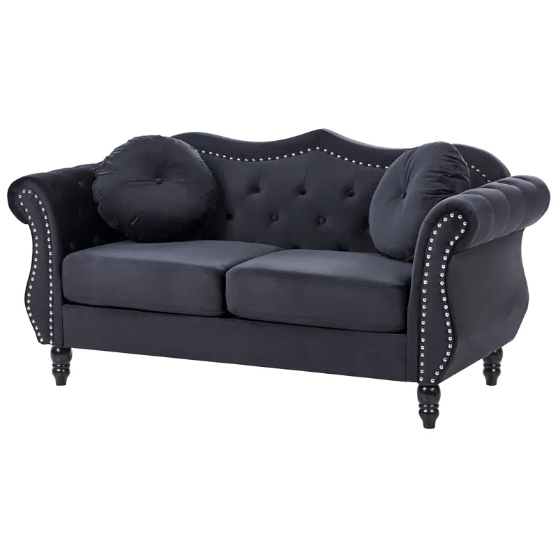 Soffgrupp Skien - Svart - Möbler - Vardagsrum - Soffgrupper - Chesterfield soffgrupp