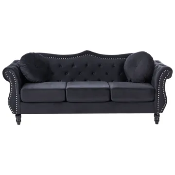Soffgrupp Skien - Svart - Möbler - Vardagsrum - Soffgrupper - Chesterfield soffgrupp