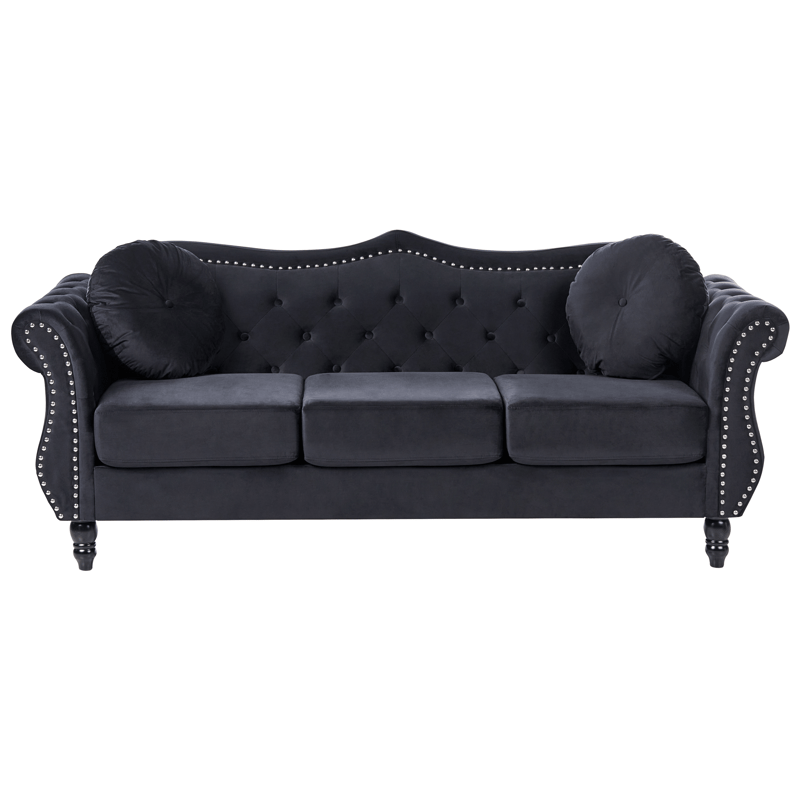 Soffgrupp Skien - Svart - Möbler - Vardagsrum - Soffgrupper - Chesterfield soffgrupp