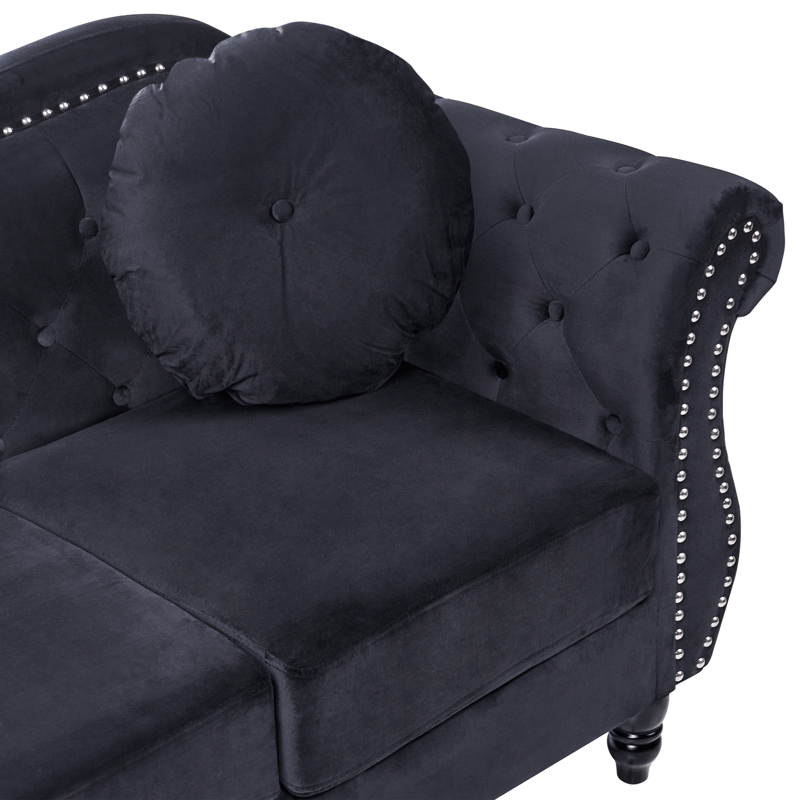 Soffgrupp Skien - Svart - Möbler - Vardagsrum - Soffgrupper - Chesterfield soffgrupp