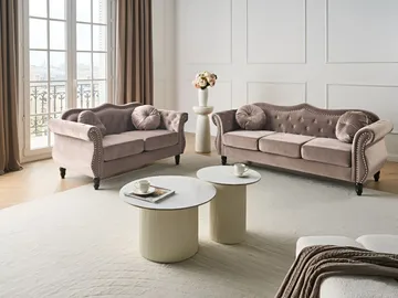 Soffgrupp Skien - Taupe - Möbler - Vardagsrum - Soffgrupper - Chesterfield soffgrupp