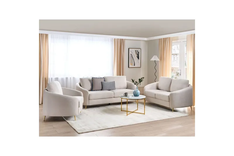 Soffgrupp Trosa Beige/guld - Beige/guld - Möbler - Vardagsrum - Soffgrupper