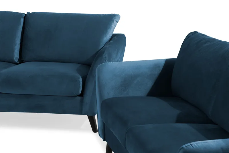 Trend Soffgrupp 3-sits + 2-sits Sammetssoffa - Blå - Möbler - Vardagsrum - Soffgrupper