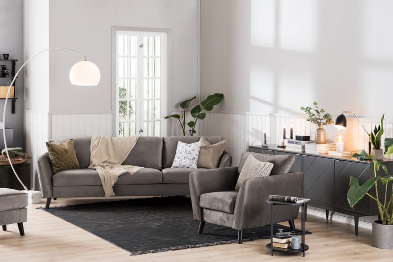 Trend Soffgrupp 3-sits + 2-sits Sammetssoffa - Brun - Möbler - Vardagsrum - Soffgrupper