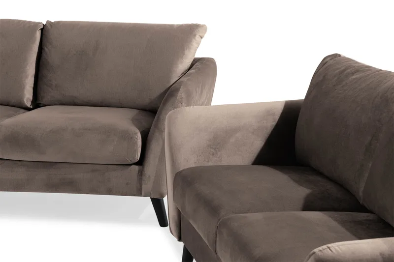 Trend Soffgrupp 3-sits + 2-sits Sammetssoffa - Brun - Möbler - Vardagsrum - Soffgrupper