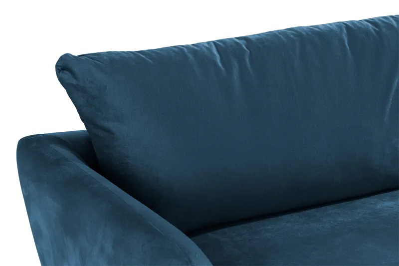 Trend Soffgrupp 3-sits + 2-sits Soffa + Fåtölj + Fotpall i Sammet - Blå - Möbler - Vardagsrum - Soffgrupper