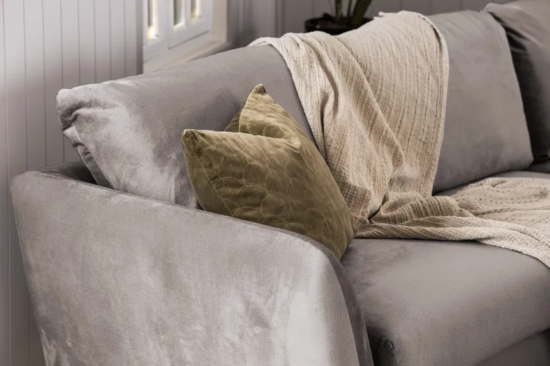 Trend Soffgrupp 3-sits + 2-sits Soffa + Fåtölj + Fotpall i Sammet - Brun - Möbler - Vardagsrum - Soffgrupper