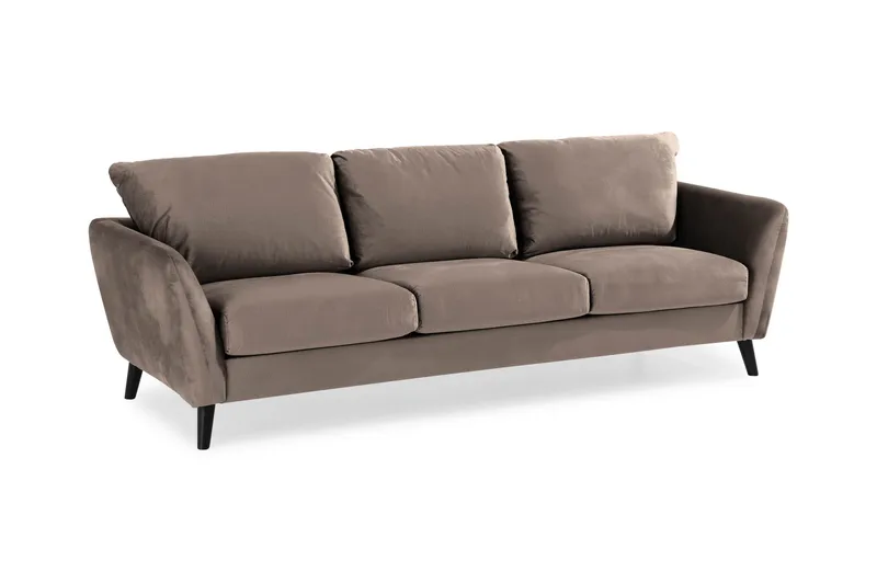 Trend Soffgrupp 3-sits + 2-sits Soffa + Fåtölj + Fotpall i Sammet - Brun - Möbler - Vardagsrum - Soffgrupper
