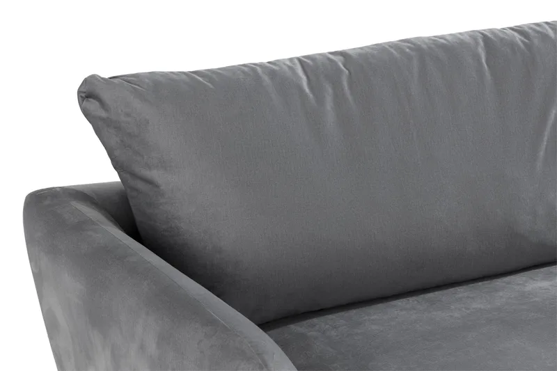 Trend Soffgrupp 3-sits + 2-sits Soffa + Fåtölj + Fotpall i Sammet - Ljusgrå - Möbler - Vardagsrum - Soffgrupper