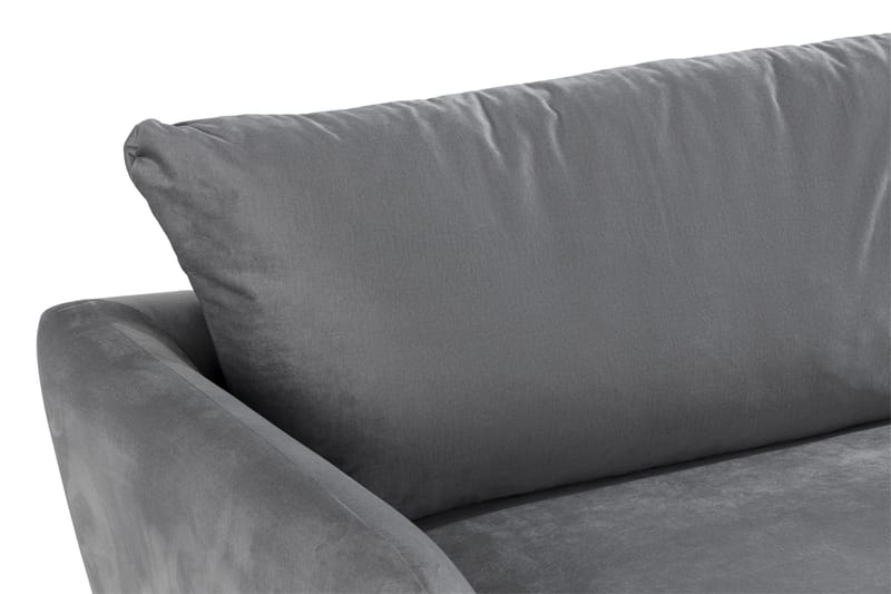 Trend Soffgrupp 3-sits + 2-sits Soffa + Fåtölj + Fotpall i Sammet - Ljusgrå - Möbler - Vardagsrum - Soffgrupper