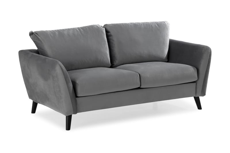 Trend Soffgrupp 3-sits + 2-sits Soffa + Fåtölj + Fotpall i Sammet - Ljusgrå - Möbler - Vardagsrum - Soffgrupper