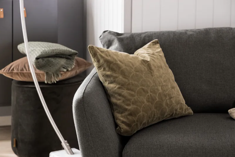 Trend Soffgrupp 3-sits + 2-sits Soffa + Fåtölj + Fotpall i Tyg - Svart - Möbler - Vardagsrum - Soffgrupper