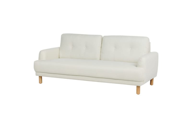 Soffgrupp Tuve Vit/ljust trä, Polyester - Vit/ljust trä, Polyester - Möbler - Vardagsrum - Soffgrupper