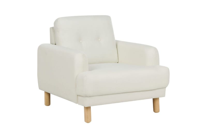 Soffgrupp Tuve Vit/ljust trä, Polyester - Vit/ljust trä, Polyester - Möbler - Vardagsrum - Soffgrupper