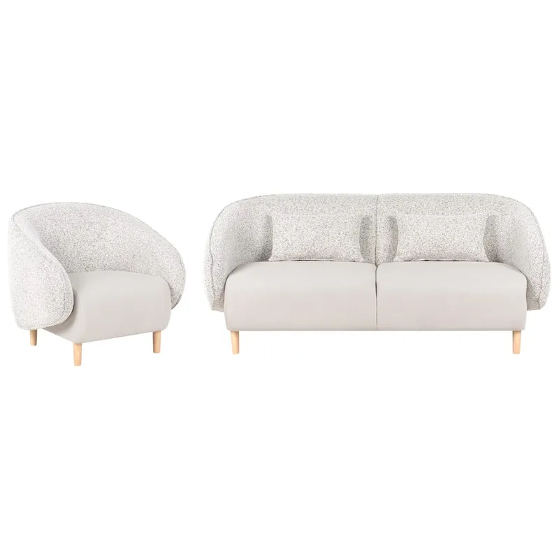 Soffgrupp Umea - Beige, ljust trä - Möbler - Vardagsrum - Soffor - 4-sits soffor