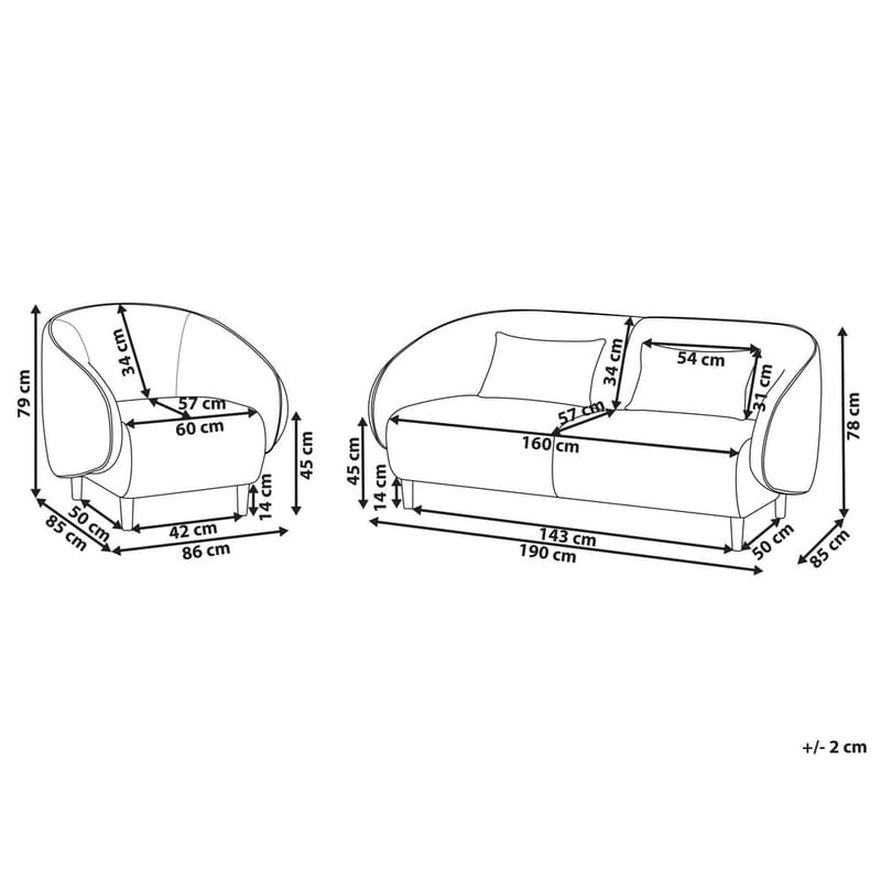 Soffgrupp Umea - Beige, ljust trä - Möbler - Vardagsrum - Soffor - 4-sits soffor