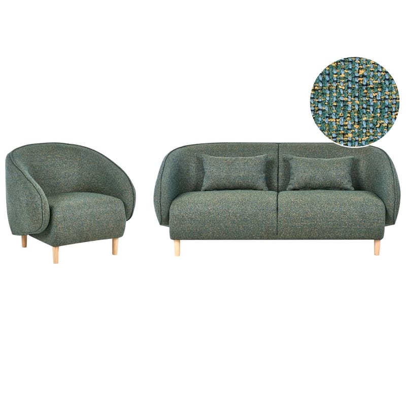 Soffgrupp Umea, Grönt, ljust trä